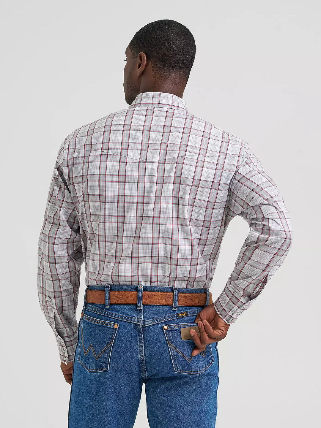Wrangler - Men's Wrinkle Resistant Pewter Arena Shirt