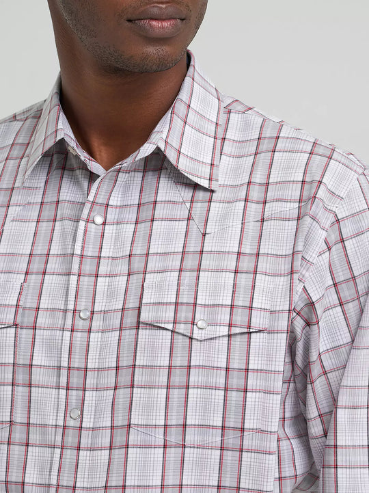 Wrangler - Men's Wrinkle Resistant Pewter Arena Shirt