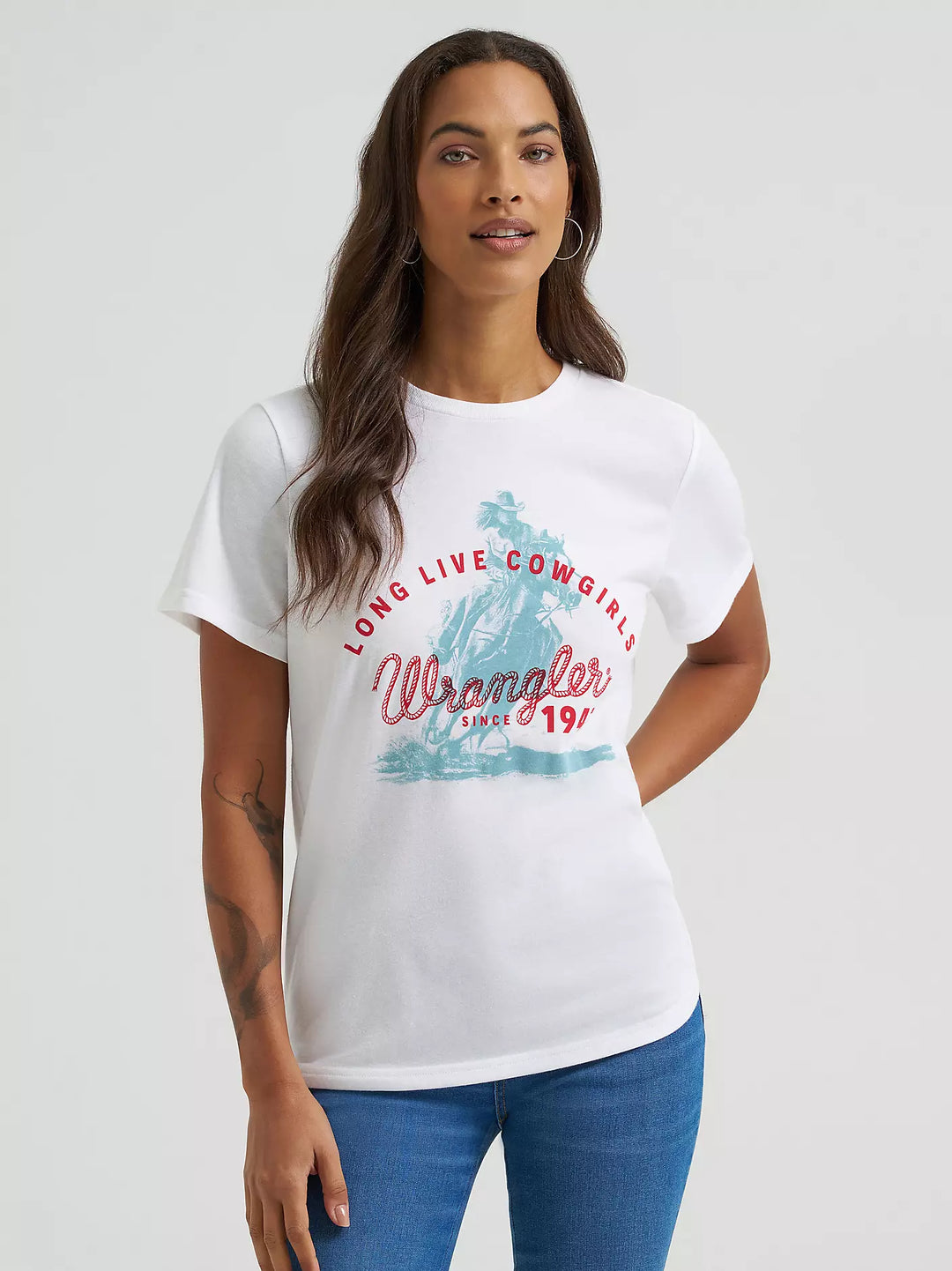 Wrangler - Womens Long Live Cowgirls Tee