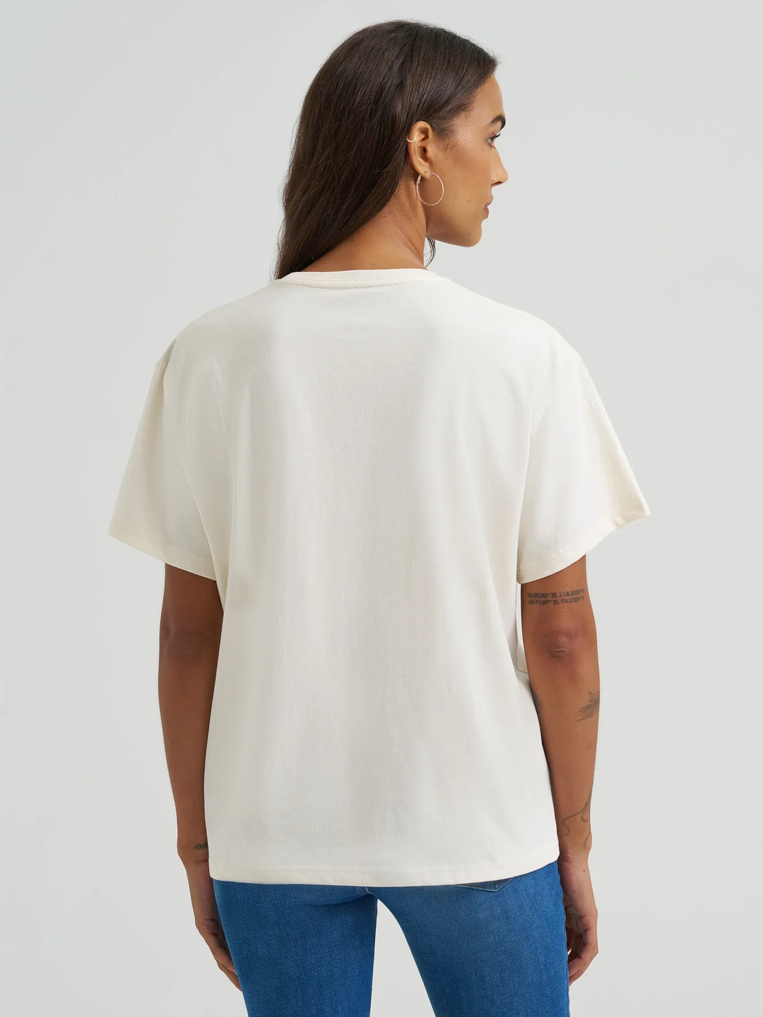 Wrangler - Womens White Long Live Cowboys Tee
