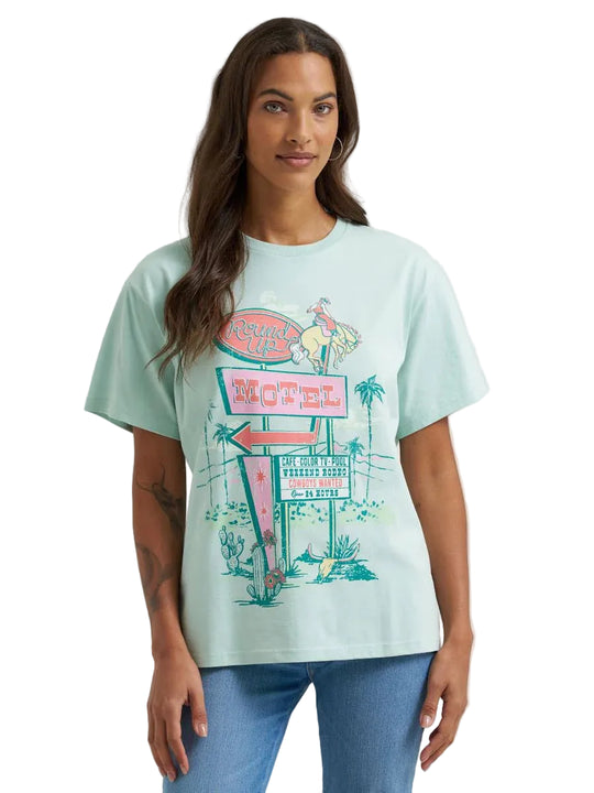 Wrangler - Womens Mint Retro Round Up Tee