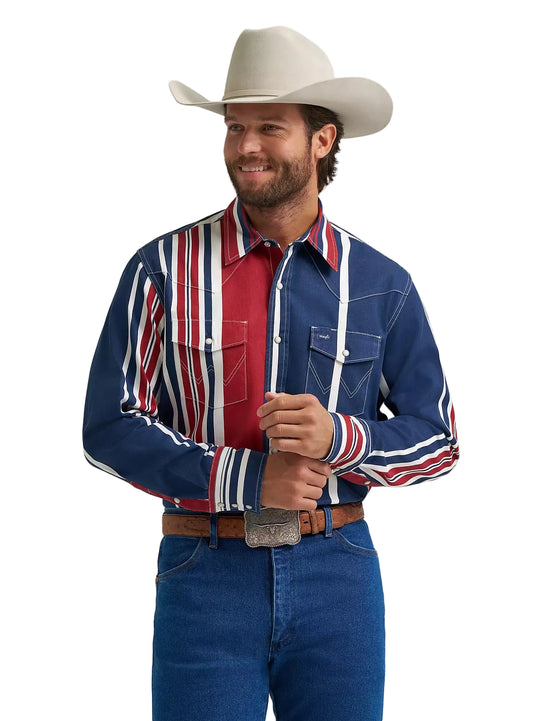 Wrangler - Men's Americana Vintage Inspired Arena Shirt