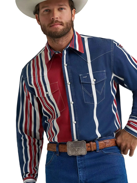 Wrangler - Men's Americana Vintage Inspired Arena Shirt