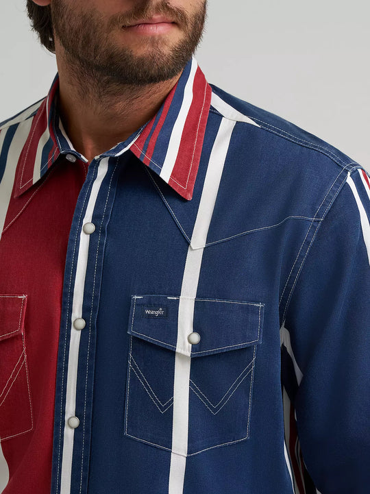 Wrangler - Men's Americana Vintage Inspired Arena Shirt
