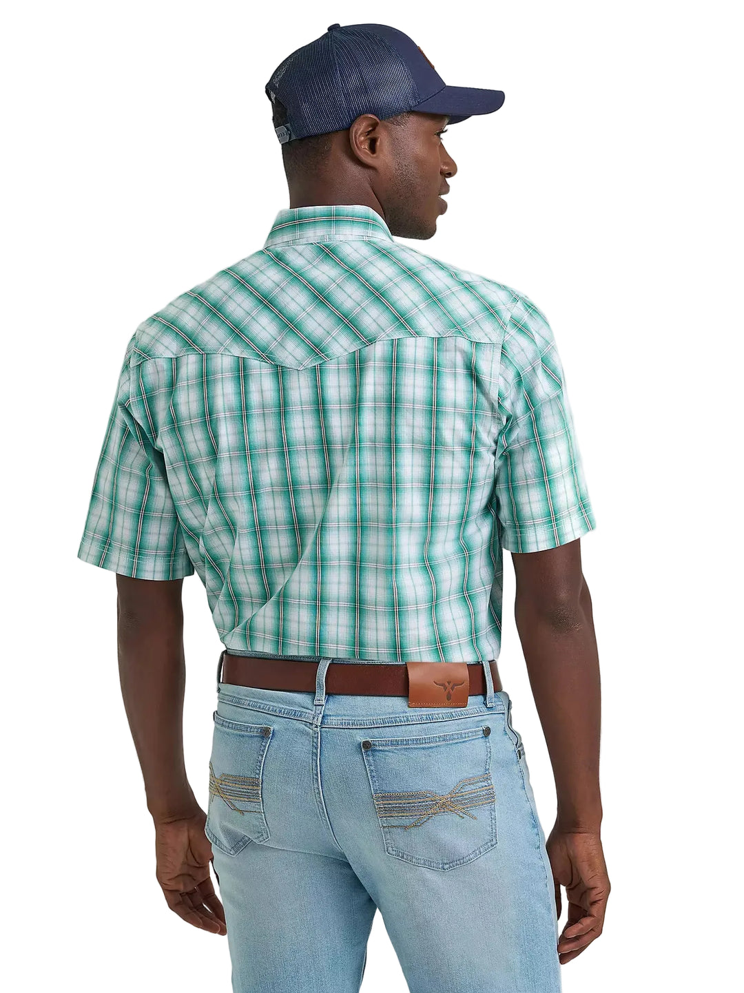 Wrangler - Men's 20X Comfort Teal Plaid S/S Arena Shirt