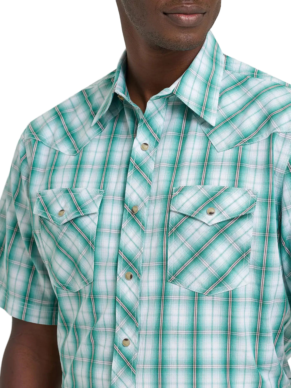 Wrangler - Men's 20X Comfort Teal Plaid S/S Arena Shirt