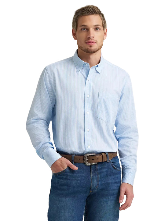 Wrangler - Men's Cojo Blue Check Arena Shirt