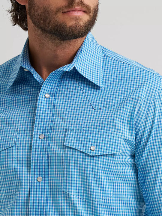 Wrangler - Men's Rowe Blue Plaid Arena Shirt