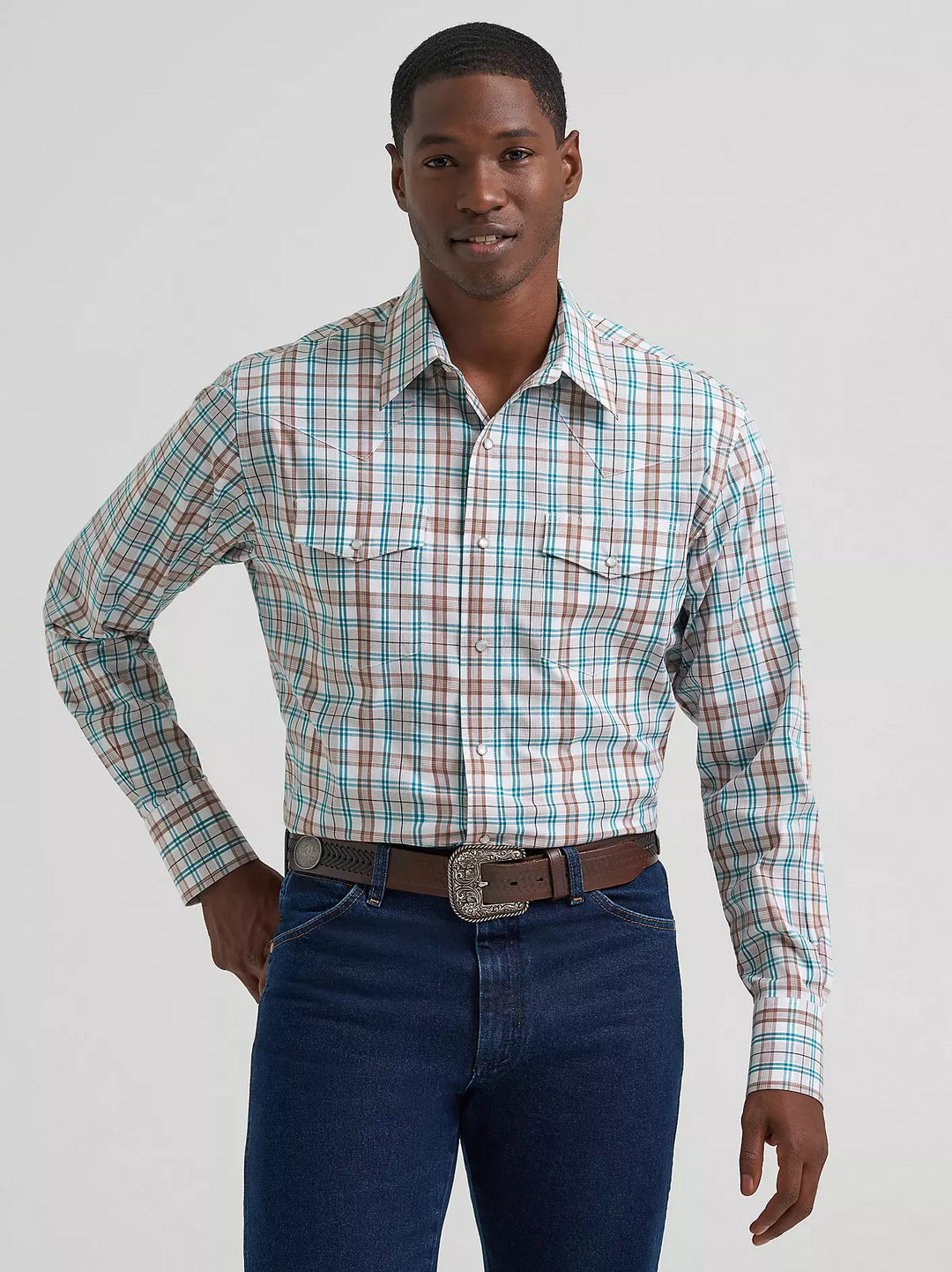 Wrangler - Men's Rowe Blue Plaid Arena Shirt