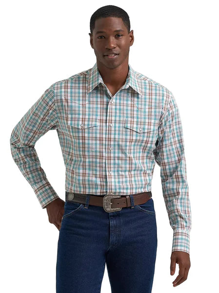 Wrangler - Men's Wrinkle Resistant Pewter Arena Shirt