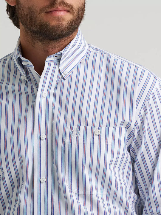 Wrangler - Men's George Strait Blue Stripe Arena Shirt