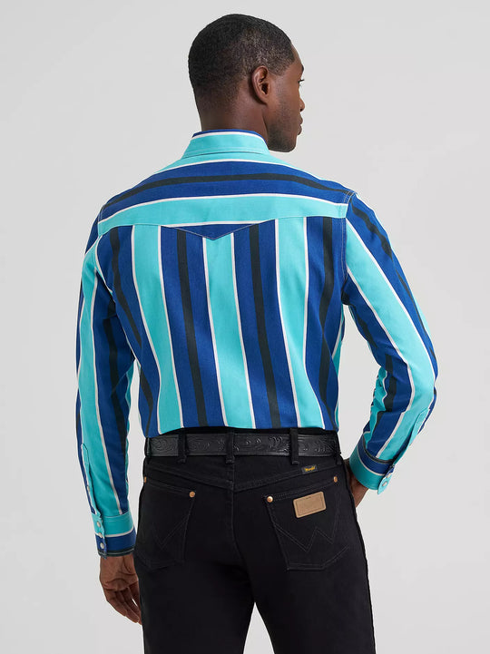 Wrangler - Men's Blue Storm Brushpopper Arena Shirt