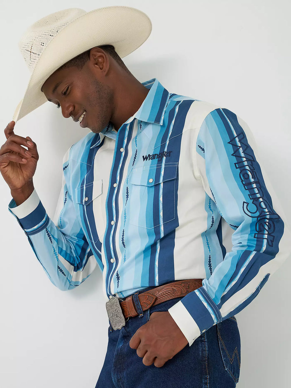 Wrangler - Men's Brushpopper Blue Clear Sky Arena Shirt