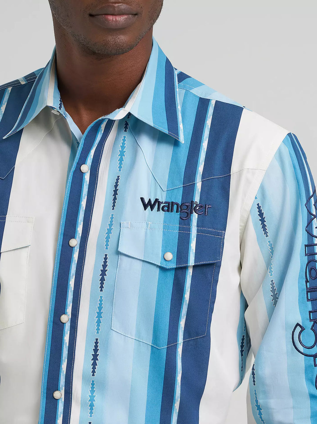 Wrangler - Men's Brushpopper Blue Clear Sky Arena Shirt