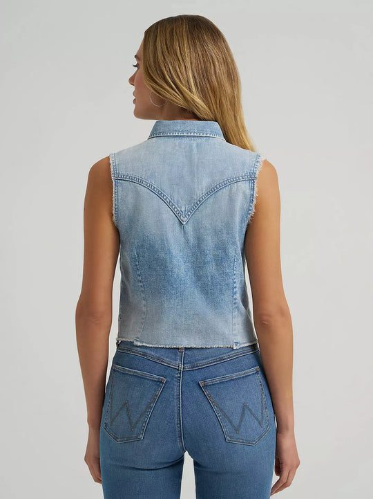 Wrangler - Womens Freyed Hem Sleeveless Shirt