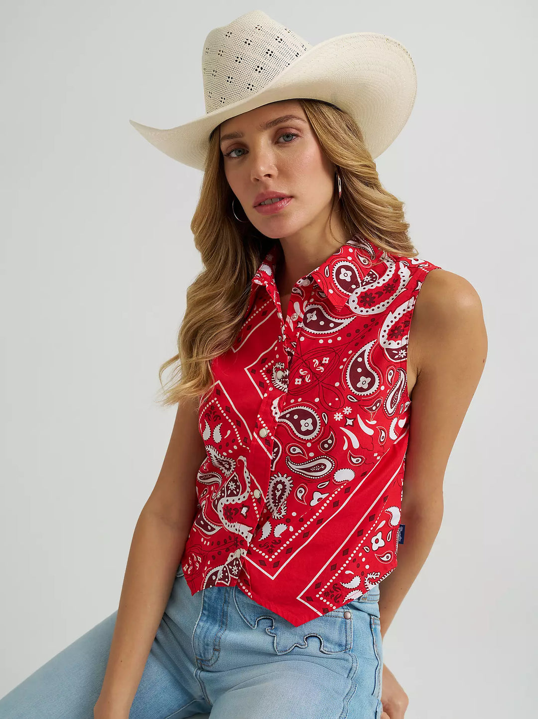 Wrangler - Womens Bandana Sleeveless Shirt