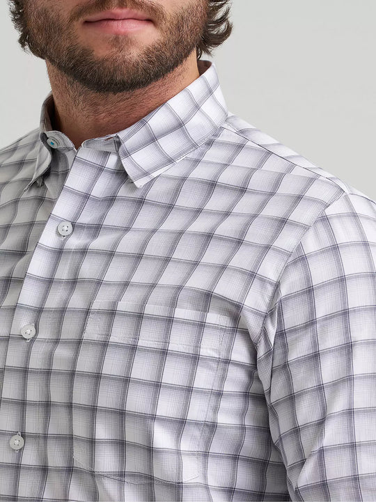 Wrangler - Mens Heritage Grey Long Sleeve Arena Shirt