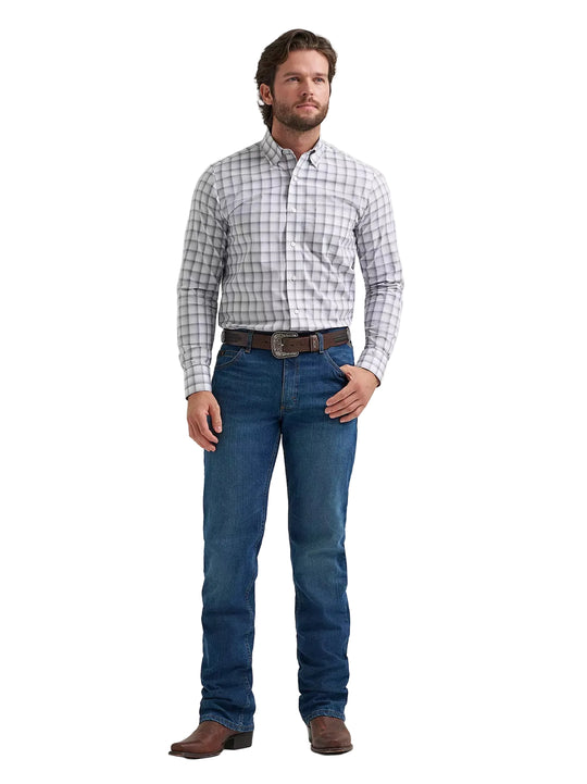 Wrangler - Mens Heritage Grey Long Sleeve Arena Shirt