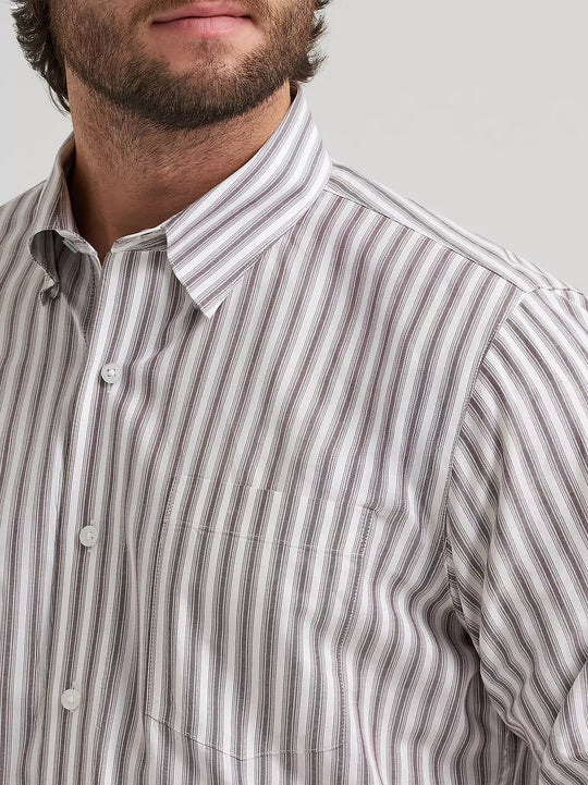 Wrangler - Mens Cojo Wine Stripes Arena Shirt