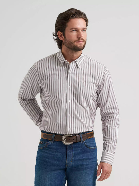 Wrangler - Mens Cojo Wine Stripes Arena Shirt