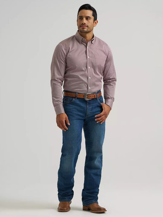Wrangler - Mens Cojo Wine Clover Arena Shirt