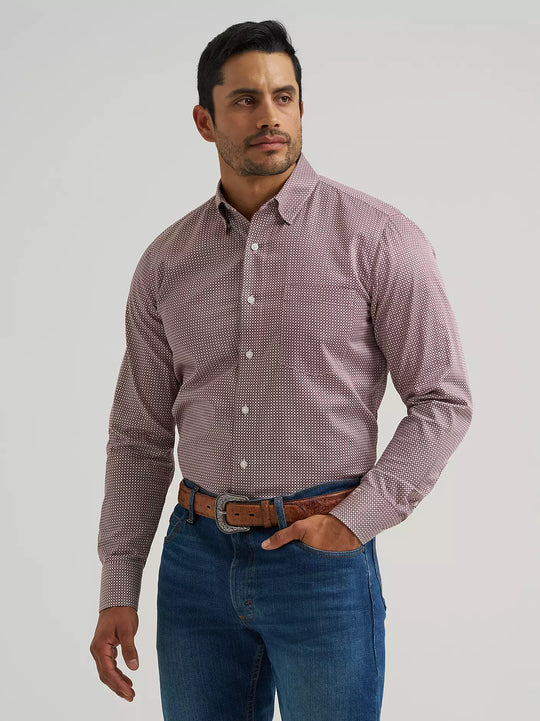 Wrangler - Mens Cojo Wine Clover Arena Shirt