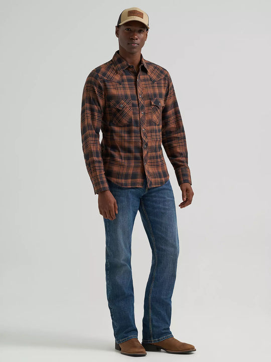 Wrangler - Mens Flannel Sable Western Shirt
