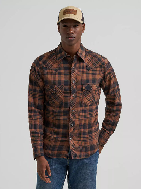 Wrangler - Mens Flannel Sable Western Shirt