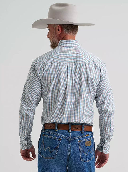 Wrangler - Mens George Strait Charcoal Plaid Arena Shirt