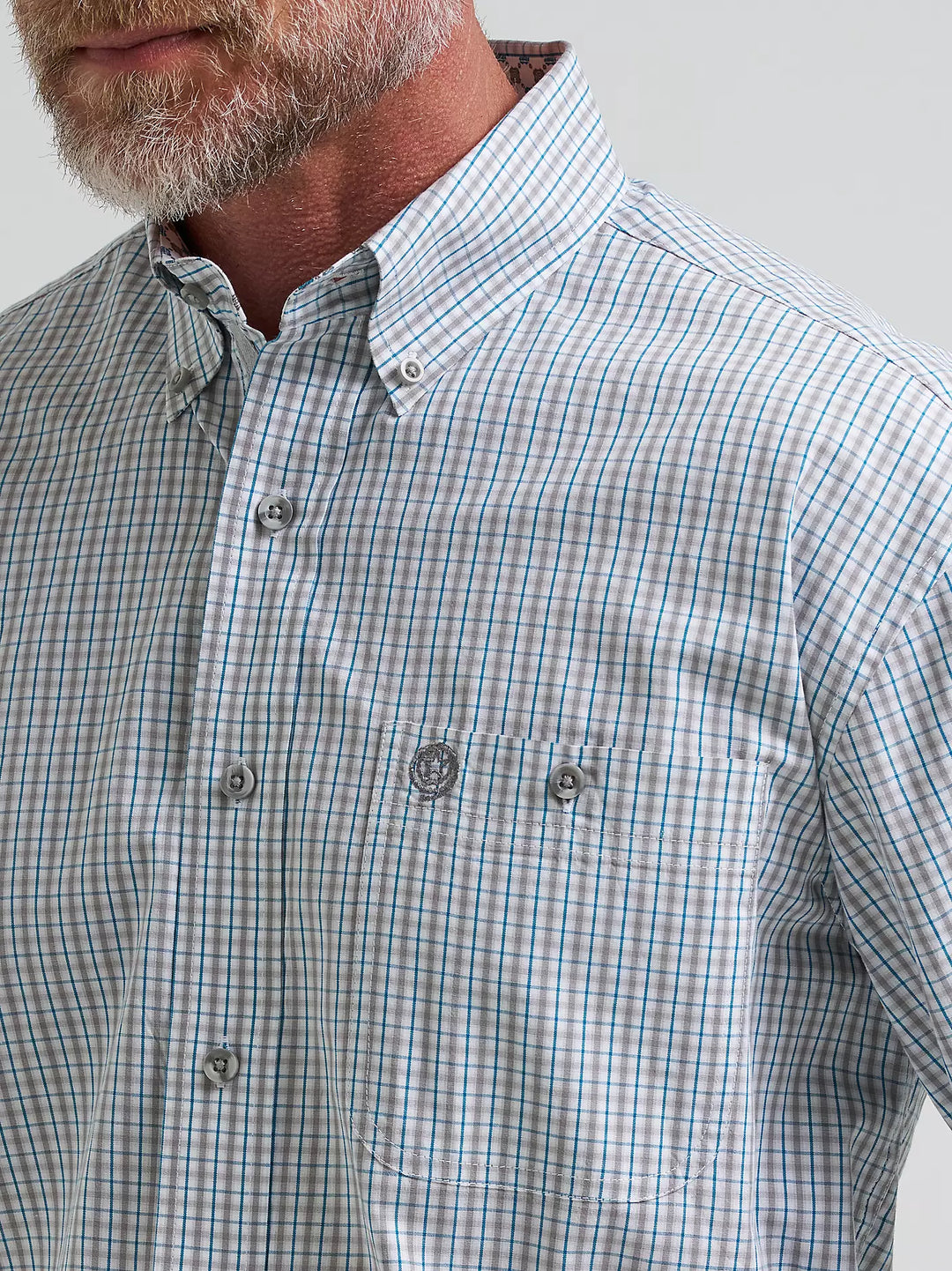 Wrangler - Mens George Strait Charcoal Plaid Arena Shirt