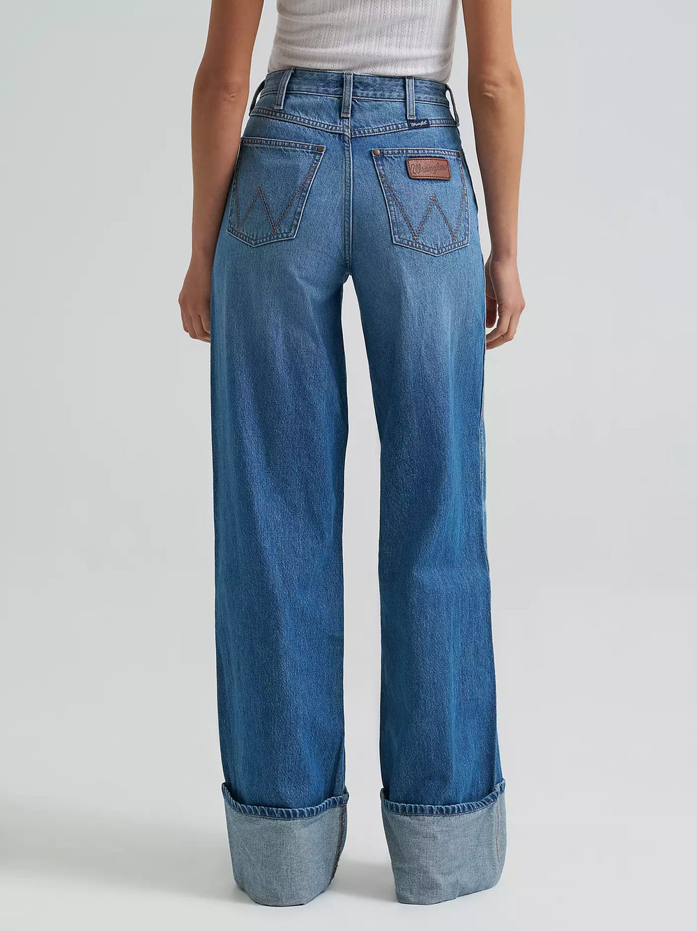 Wrangler - Womens Retro Bailey High Rise Wide Leg Cuffed Jeans