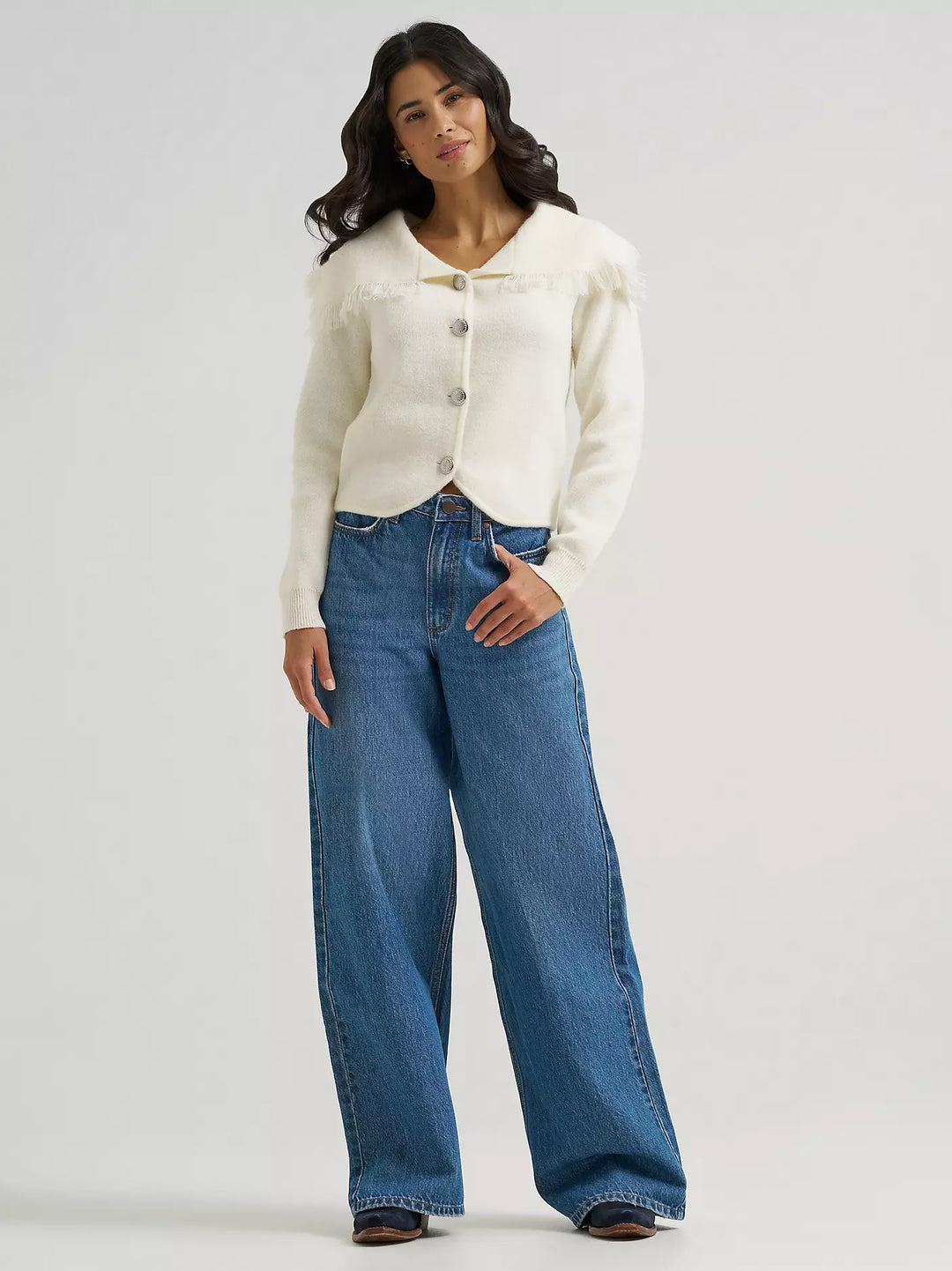 Wrangler - Heartland Fringe Collar Cardigan Sweater