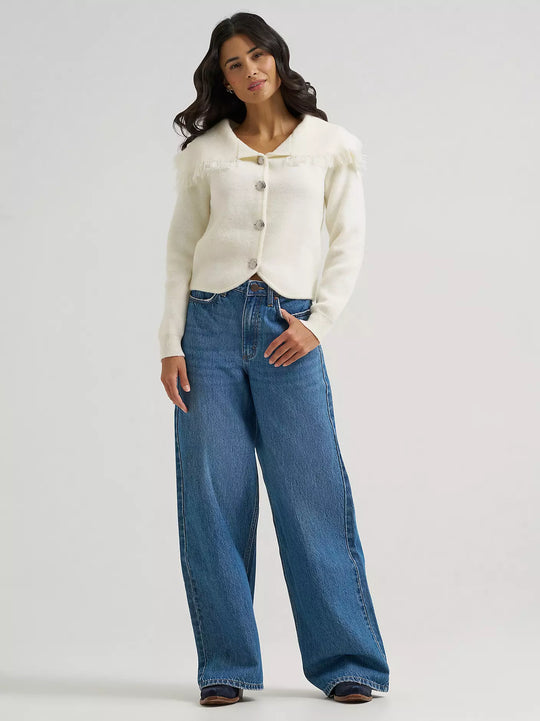 Wrangler - Heartland Fringe Collar Cardigan Sweater