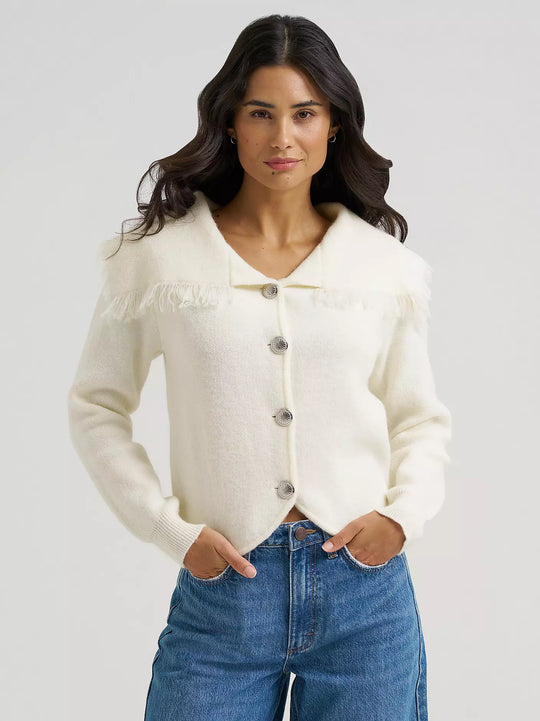 Wrangler - Heartland Fringe Collar Cardigan Sweater
