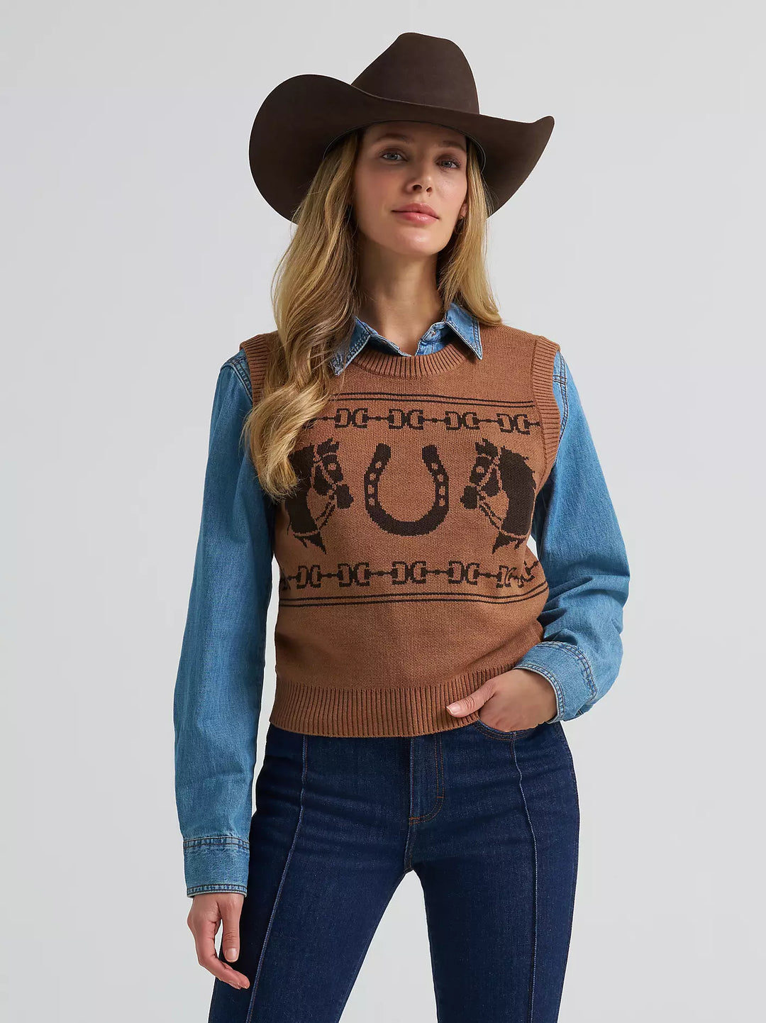 Wrangler - Womens Horse Sweater Vest