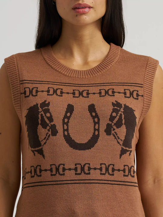 Wrangler - Womens Horse Sweater Vest