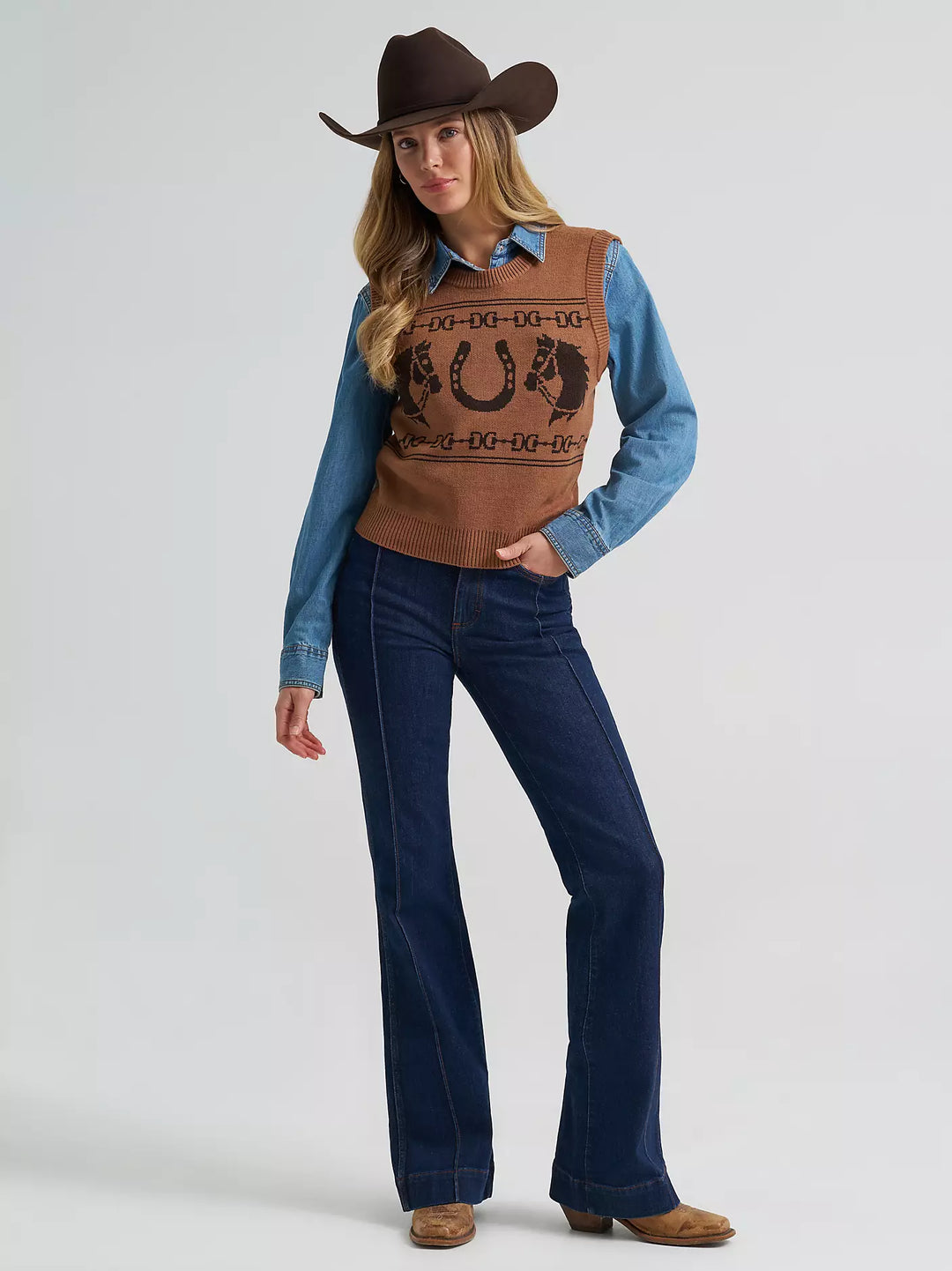 Wrangler - Womens Horse Sweater Vest