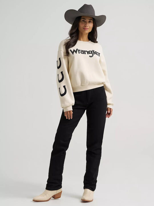 Wrangler - Womens Cream Lucky Crew Sweater