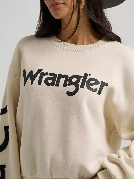Wrangler - Womens Cream Lucky Crew Sweater