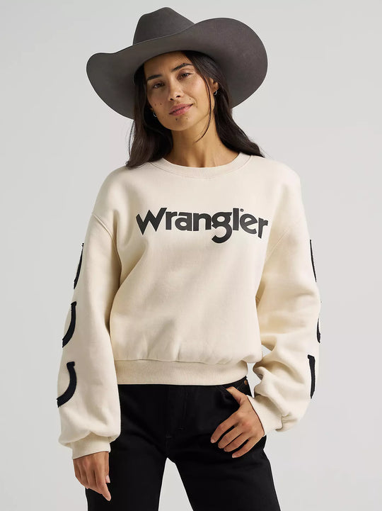 Wrangler - Womens Cream Lucky Crew Sweater