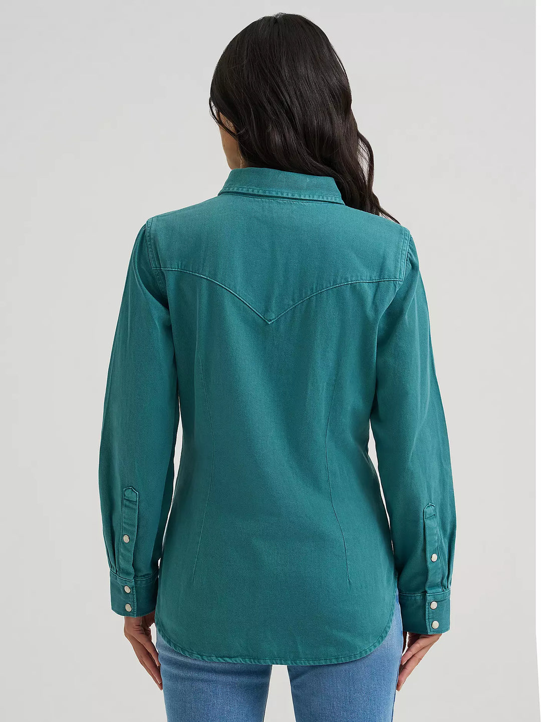Wrangler - Womens Vintage Teal Colourwash Arena Shirt