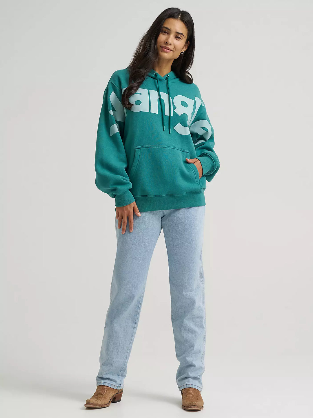 Wrangler - Womens Turquoise Logo Hoodie
