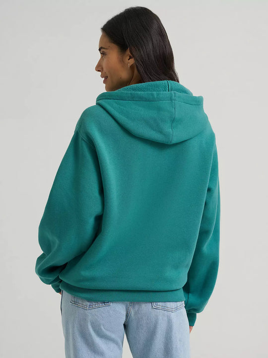Wrangler - Womens Turquoise Logo Hoodie