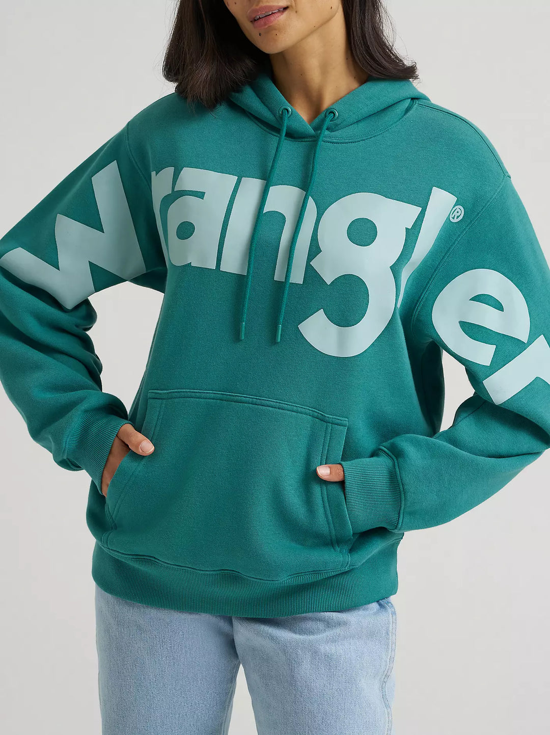 Wrangler - Womens Turquoise Logo Hoodie