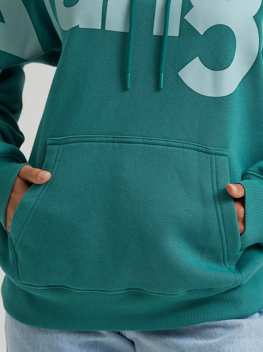 Wrangler - Womens Turquoise Logo Hoodie