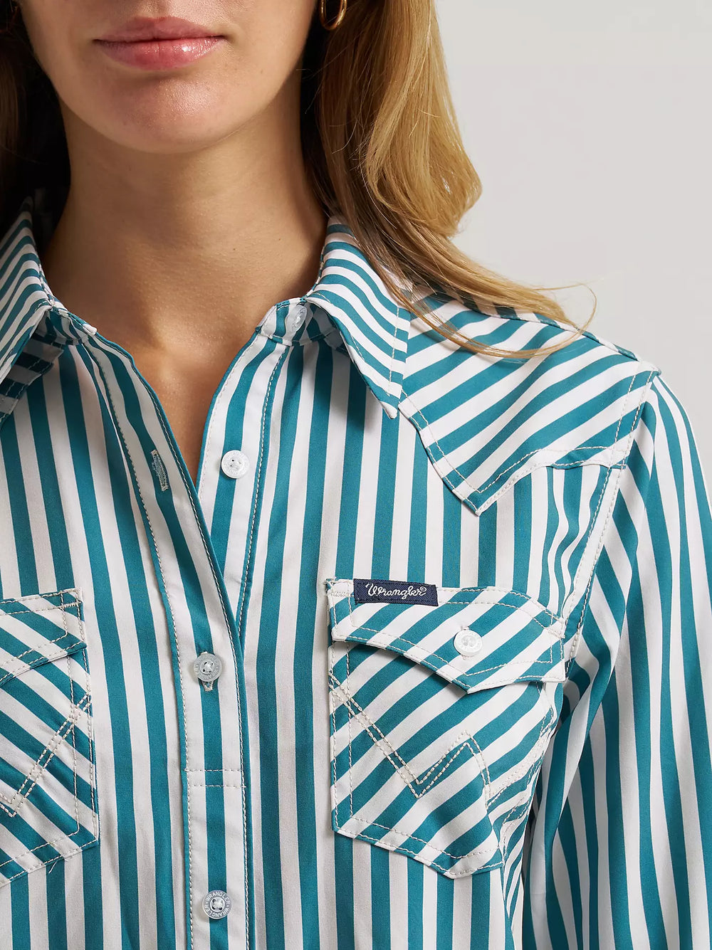 Wrangler - Womens Teal Aria Arena Shirt