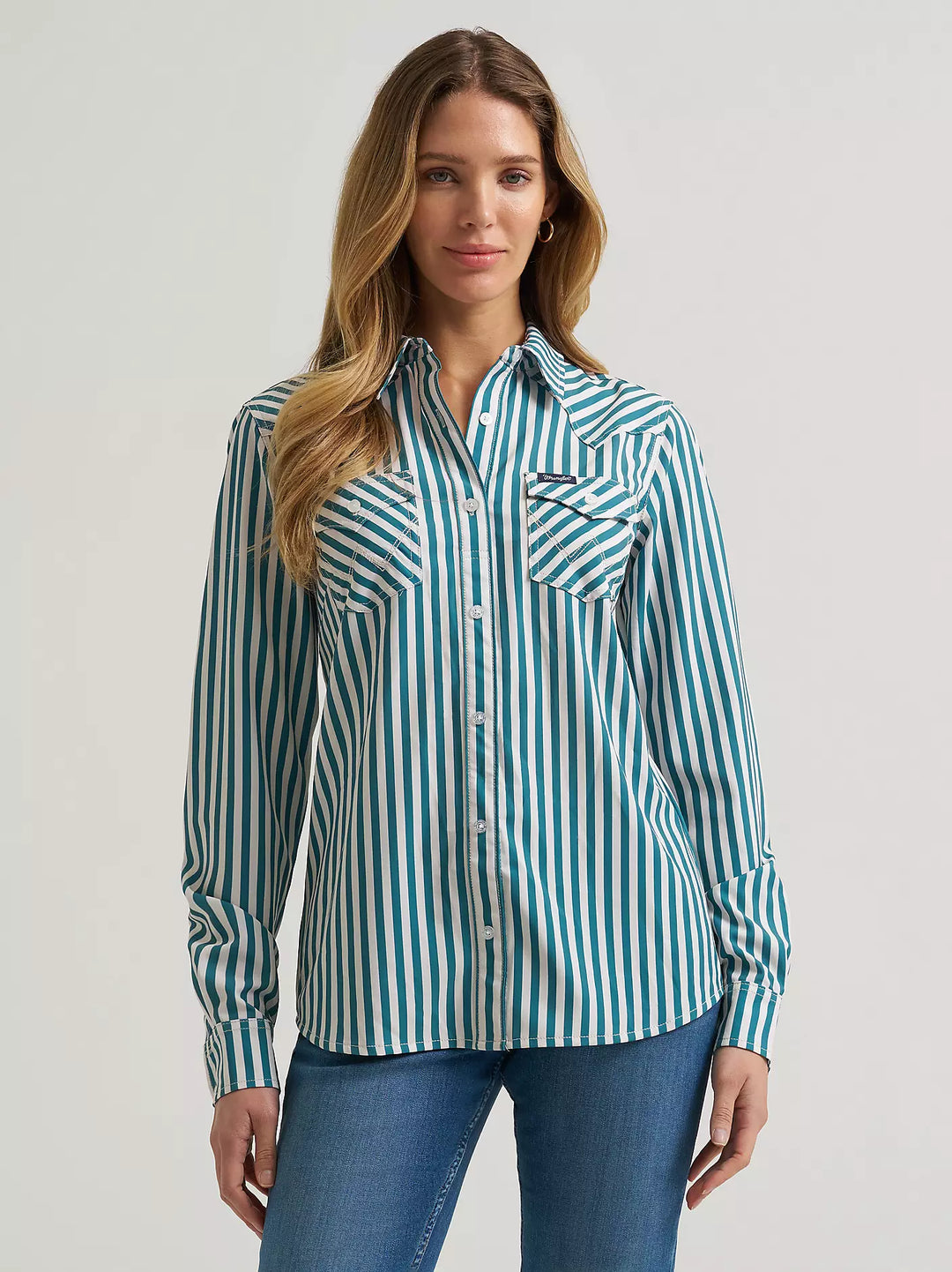 Wrangler - Womens Teal Aria Arena Shirt
