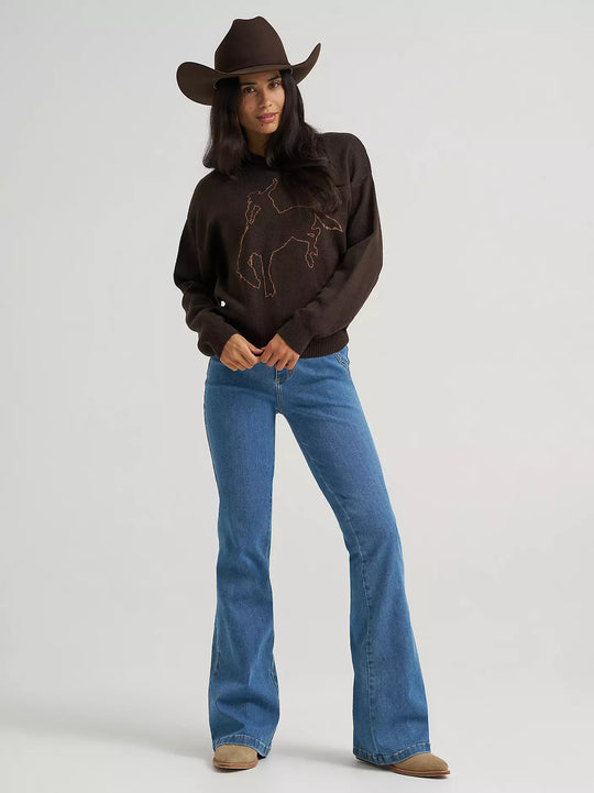 Wrangler - Womens Brown Canyon Crew Sweater
