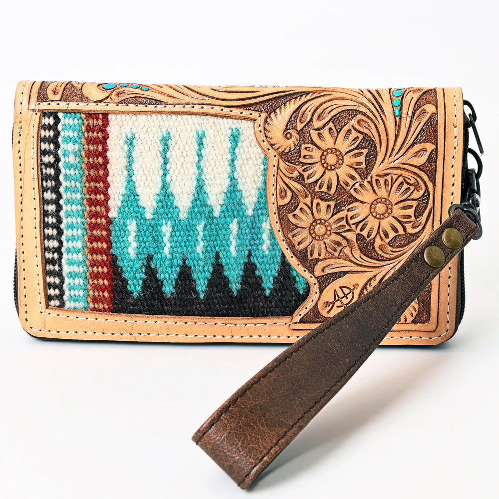 American Darling - Georgia American Darling Western Organizer Bag Hand Tooled Leather Saddle Blanket