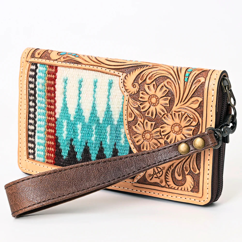 American Darling - Georgia American Darling Western Organizer Bag Hand Tooled Leather Saddle Blanket